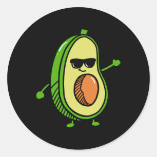 Cute Dancing Avocado - Guacamole Avocado Graphics  Classic Round Sticker