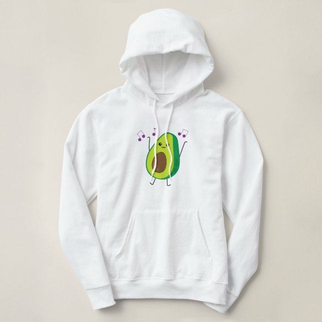 Cute Dancing Avocado Women Hoodie Sweatshirt (Design Front)