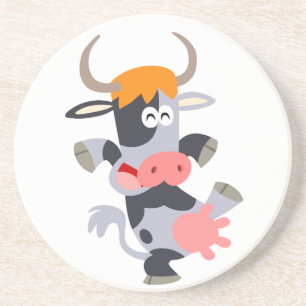Cute Dancing Cartoon Cow  Coaster