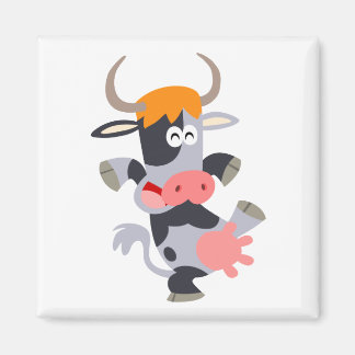 Cute Dancing Cartoon Cow Magnet