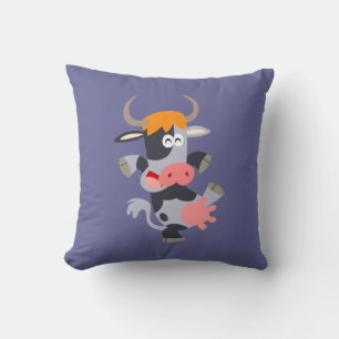 Cute Dancing Cartoon Cow Pillow