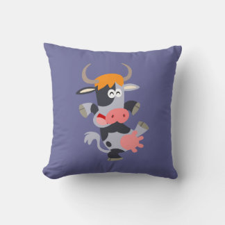 Cute Dancing Cartoon Cow  Pillow