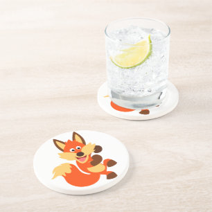 Cute Dancing Cartoon Fox Coaster