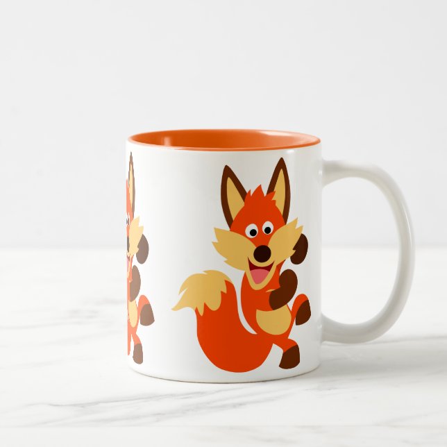 Cute Dancing Cartoon Fox Mug (Right)
