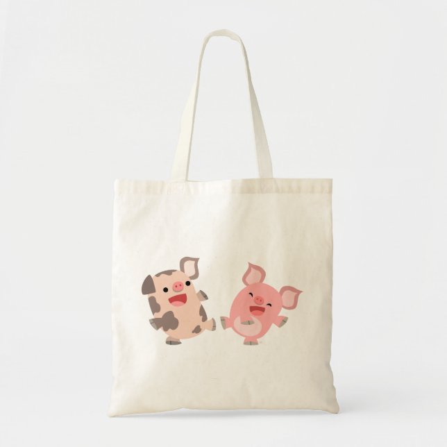 Cute Dancing Cartoon Pigs Bag (Front)