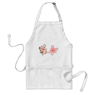Cute Dancing Cartoon Pigs Cooking Apron