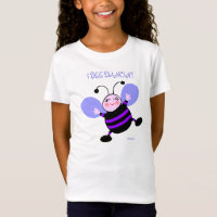 Cute Dancing Cartoon Purple Bee Lavender Wings