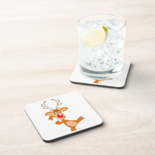 Cute Dancing Cartoon Reindeer Coasters Set