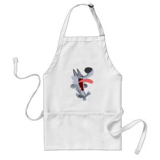Cute Dancing Cartoon Wolf Apron