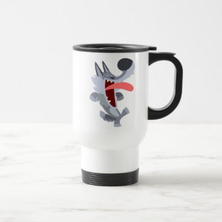 Cute Dancing Cartoon Wolf Commuter Mug