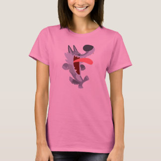 Cute Dancing Cartoon Wolf  Women T-Shirt