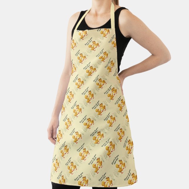 Cute Dancing Ducklings with Floral Spring Vibes Apron (Insitu)
