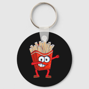 Cute Dancing French Fries Funny Dabbing French Fri Key Ring