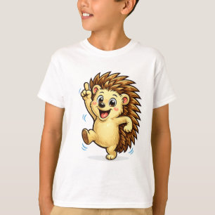 Cute Dancing Hedgehog Cartoon Funny Woodland Ani T-Shirt