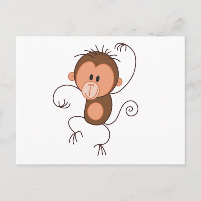 Cute Dancing Monkey Postcard (Front)