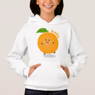 Cute dancing orange citrus fruit