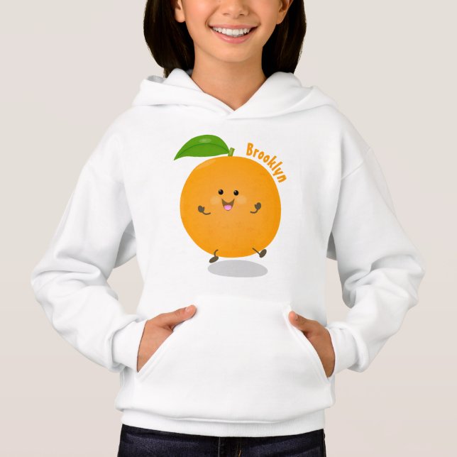 Cute dancing orange citrus fruit (Front)