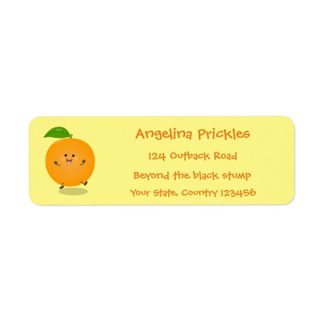 Cute dancing orange citrus fruit (Front)