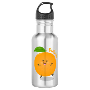 Cute dancing orange citrus fruit 532 ml water bottle