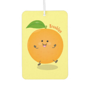 Cute dancing orange citrus fruit  car air freshener