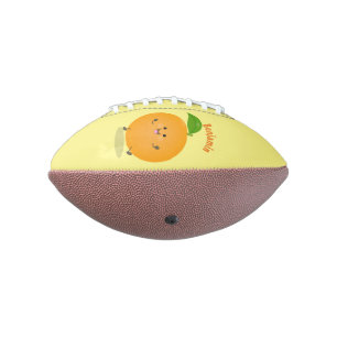 Cute dancing orange citrus fruit football