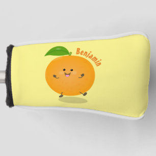 Cute dancing orange citrus fruit golf head cover