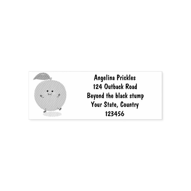 Cute dancing orange citrus fruit self-inking stamp (Design)