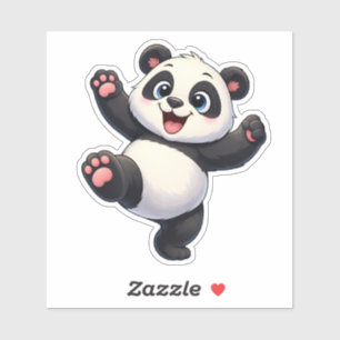 Cute Dancing Panda Custom-Cut Vinyl Sticker