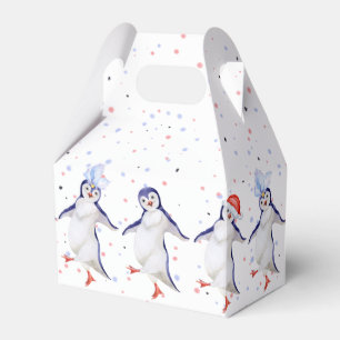 Cute Dancing Penguins Christmas Favour Box