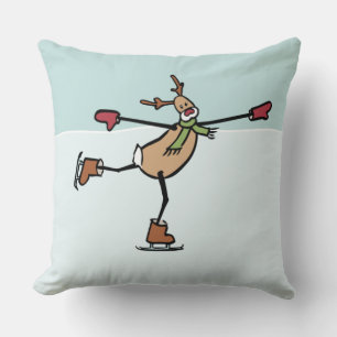 Cute Dancing Reindeer Throw Pillow