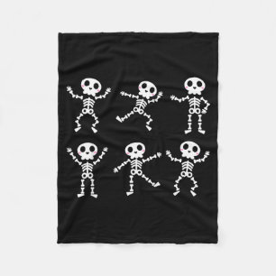 Cute dancing skeleton halloween boys girls kids fleece blanket