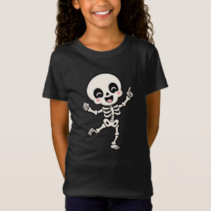 Cute Dancing Skeleton Halloween Design T-Shirt