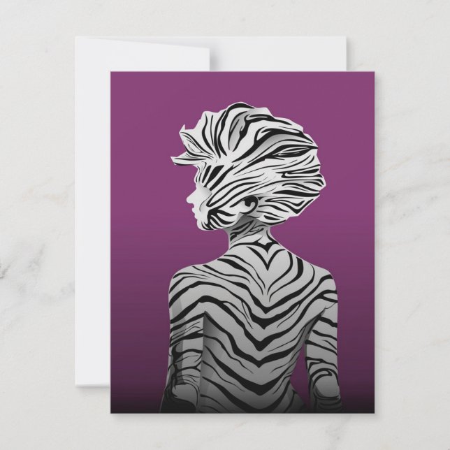 Cute Dancing Zebra Canvas Invitation (Front)