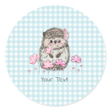 Cute Dandelion Hedgehog Blue Pattern