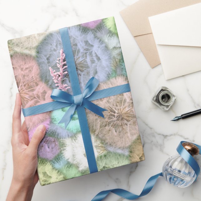 Cute dandelions in pastel wrapping paper (Gifting)