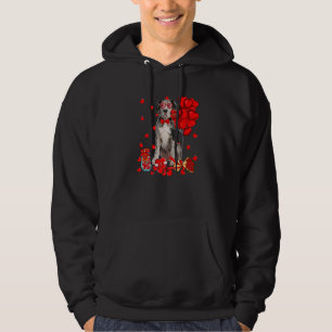 Cute Dane Dog Funny Heart Valentine's Day Dog Mum Hoodie