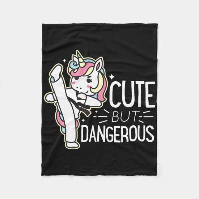 Cute Dangerous Karate Taekwondo Shirt Funny Gifts  Fleece Blanket (Front)