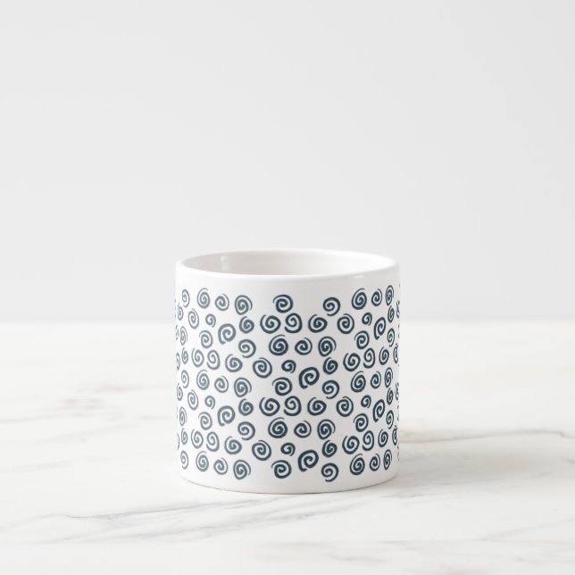 Cute Dark Blue Spiral Pattern Speciality Mug (Front)