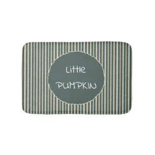 Cute Dark Green Stripes Bath Mat