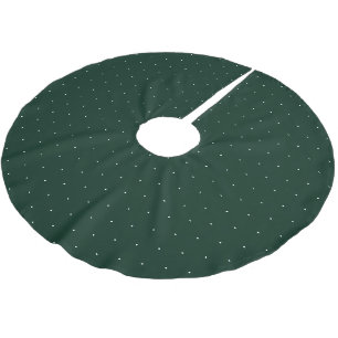 Cute dark green tiny polka dots pattern Christmas Brushed Polyester Tree Skirt