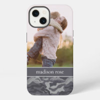 Cute Dark Grey Camo Personalised Photo