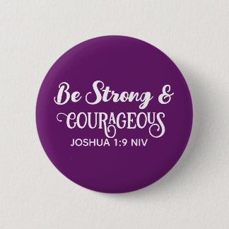 Cute Dark Purple Strong and Courageous Simple 6 Cm Round Badge