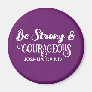 Cute Dark Purple Strong and Courageous Simple Magnet