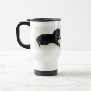 Cute Daschund  Plastic Travel Mug
