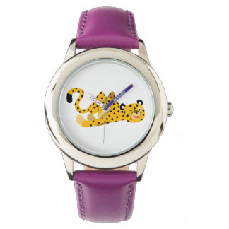 Cute Dashing Cartoon Cheetah Watch