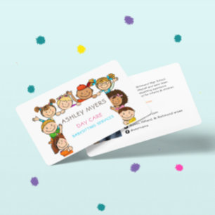 Cute Day Care Babysitting Profile & Photo Business Card
