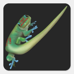 Cute Day Gecko ( the you talking to me? Look back) Square Sticker