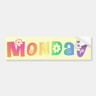 Cute Day Of The Week Monday Bumper Sticker