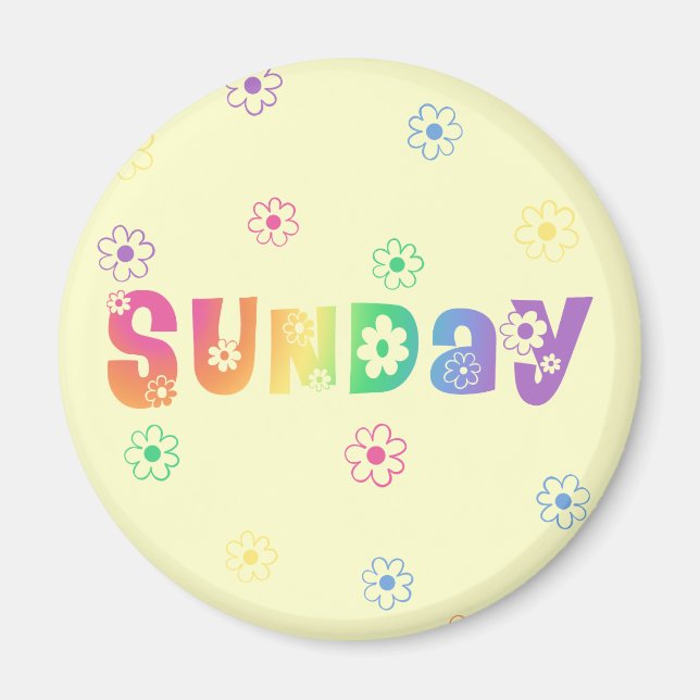 Cute Day Of The Week Sunday Magnet (Front)
