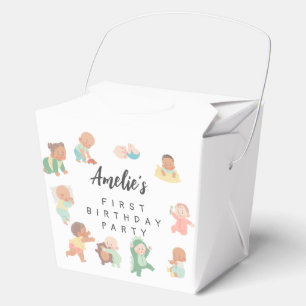 Cute Daycare Friends 1st Birthday Party Thank You Favour Box